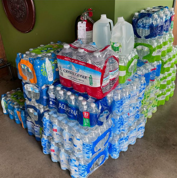 Water donations at Hank's Downtown Dive in Cary